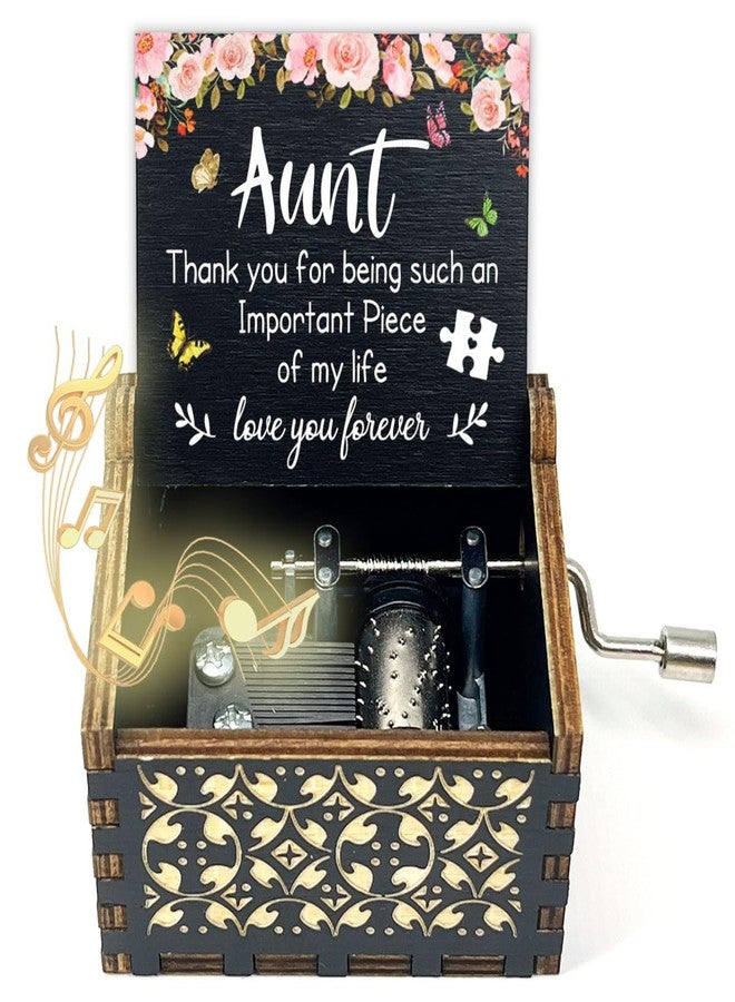ukebobo Aunt Gifts from Niece, Thank You for Being Such an Important Piece Music Box, Aunt Birthday Day Gift, Thank You Gifts for Anut, You are My Sunshine Music Box-Flower Design-044 - Image 1